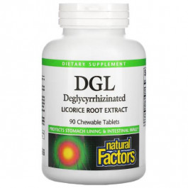 Natural Factors DGL, Deglycyrrhizinated Licorice Root Extract, 90 tabs