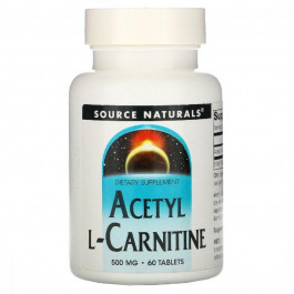 Source Naturals Ацетил L-карнітин  500 мг 60 таблеток (SN0499)