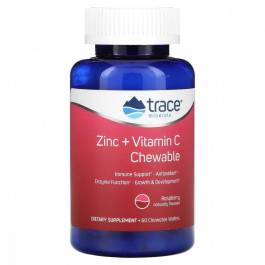 Trace Minerals Підтримка імунітету  Zinc+Vitamin C 60 жувальних таблеток (TMR00497)