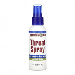 NutriBiotic Throat Spray with Grapefruit Seed Extract plus Zinc & Menthol 118 ml