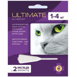 UNICUM Капли Ultimate против блох, клещей, вшей и власоедов для котов 1-4 кг (UL-041)