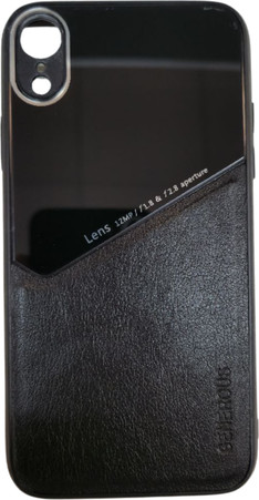K-and-T Чохол бампер GENEROUS зі скла та штучної шкіри для Apple iPhone Xr Black - зображення 1