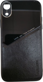 K-and-T Чохол бампер GENEROUS зі скла та штучної шкіри для Apple iPhone Xr Black