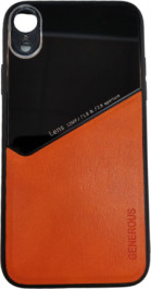 K-and-T Чохол бампер GENEROUS зі скла та штучної шкіри для Apple iPhone Xr Orange