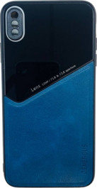 K-and-T Чохол бампер GENEROUS зі скла та штучної шкіри для Apple iPhone Xs Max Blue