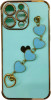 K-and-T М’який чохол з ланцюжком із закоханим серцем для Apple iPhone 15 Green - зображення 1
