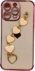 K-and-T М’який чохол з ланцюжком із закоханим серцем для Apple iPhone 15 Plus Pink - зображення 1