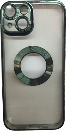 K-and-T Прозорий чохол з логотипом та отвором, скляний захисний чохол для камери для iPhone 15 Plus Green - зображення 1