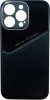 K-and-T Чохол бампер GENEROUS зі скла та штучної шкіри для Apple iPhone 15 Plus Black - зображення 1