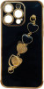 K-and-T М’який чохол з ланцюжком із закоханим серцем для Apple iPhone 14 Pro Black - зображення 1