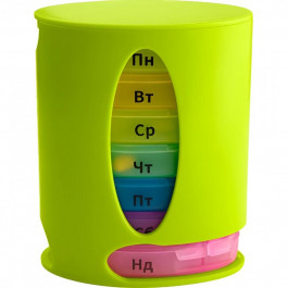   MVM Органайзер для таблеток на 7 дней, зелёный - 96х60х120мм (PC-04 GREEN)