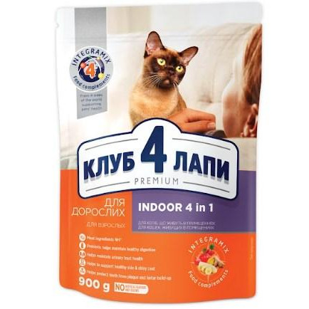 Клуб 4 лапи Premium Indoor 4 in 1 Chicken 0,9 кг (909412) - зображення 1