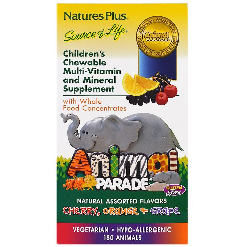 Nature's Plus Animal Parade, Children's Chewable Multi-Vitamin & Mineral Natures Plus 180 Animals - зображення 1
