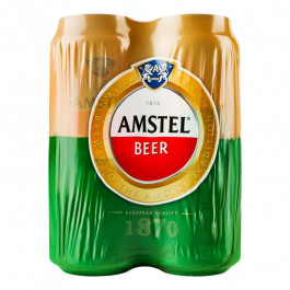 Amstel Пиво  світле фільтроване пастеризоване 5% 4х500 мл (4820046964168)