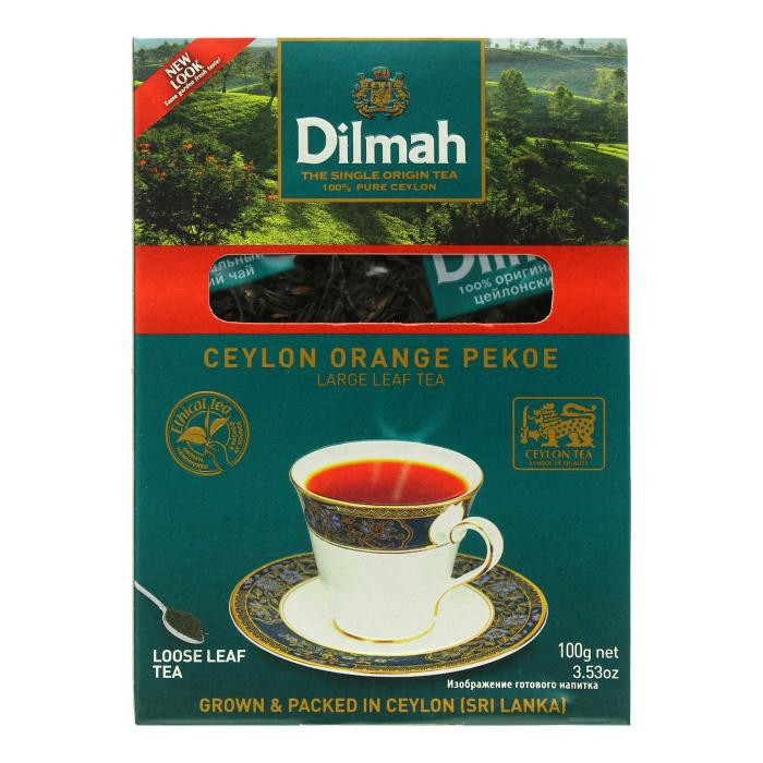 Dilmah Чай Черный Крупнолистовой Ceylon Orange Pekoe 100 г (9312631122275) - зображення 1