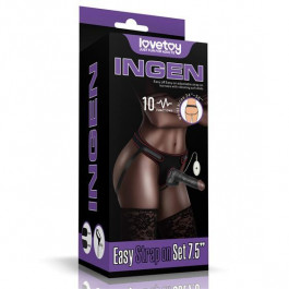   LoveToy Ingen Vibrating Easy Strap-On Set 7.5" Black (6452LVTOY926)