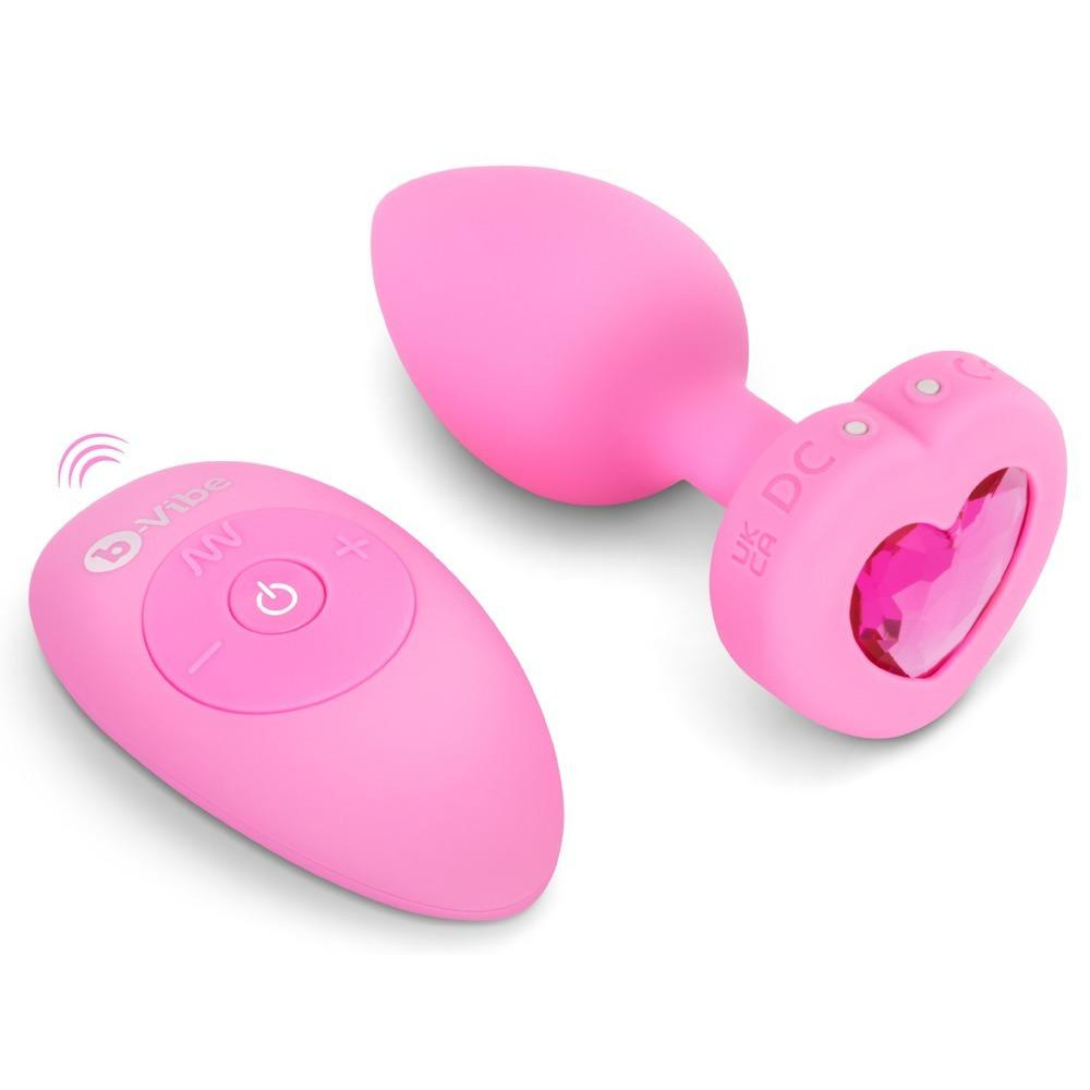 B-Vibe Vibrating Heart Plug S/M Pink (54015690000) - зображення 1