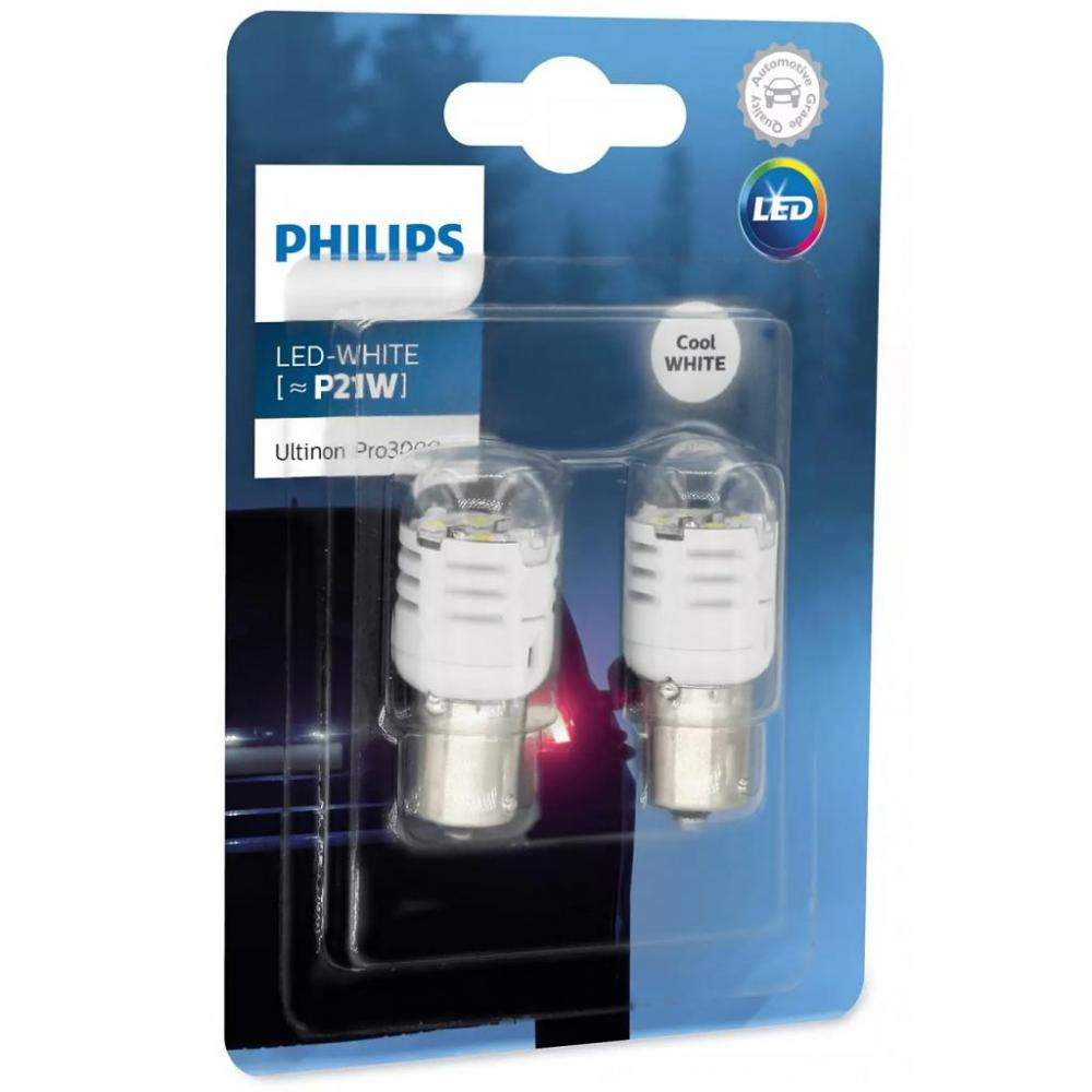 Philips P21W/1156 Ultinon Pro3000 SI 6000K 190Lm 1.75W 12V (11498U30CWB2) - зображення 1