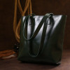 SHVIGEL Шкіряна жіноча сумка-шоппер зеленого кольору  (16367) - зображення 7