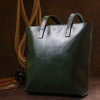 SHVIGEL Шкіряна жіноча сумка-шоппер зеленого кольору  (16367) - зображення 8