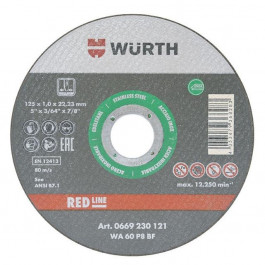 Wurth Круг відрізний WURTH Red Line 125x1.0x22.2 мм (0669230121)