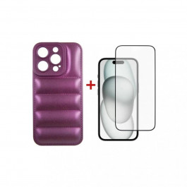 DENGOS Чохол + скло для iPhone 15 Pro  Purple (DG-KM-81)