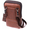 Vintage Світло-коричнева маленька чоловіча сумка з фактурної шкіри на пояс або на плече  2422565 - зображення 2