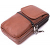 Vintage Світло-коричнева маленька чоловіча сумка з фактурної шкіри на пояс або на плече  2422565 - зображення 3