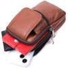 Vintage Світло-коричнева маленька чоловіча сумка з фактурної шкіри на пояс або на плече  2422565 - зображення 5