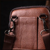 Vintage Світло-коричнева маленька чоловіча сумка з фактурної шкіри на пояс або на плече  2422565 - зображення 8
