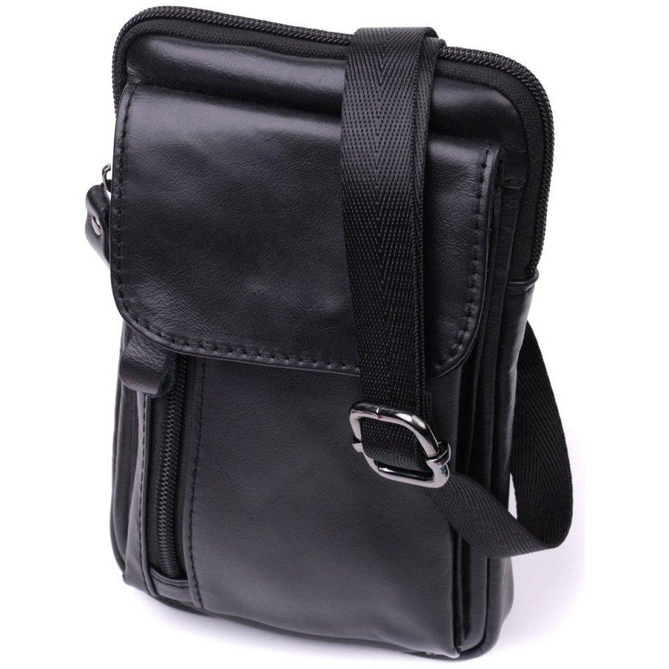 Vintage Вертикальна чоловіча сумка з натуральної шкіри на пояс або на плече  2422563 - зображення 1