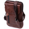 Vintage Недорога чоловіча шкіряна сумка коричневого кольору на пояс або на плече  2422564 - зображення 1
