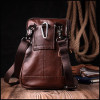 Vintage Недорога чоловіча шкіряна сумка коричневого кольору на пояс або на плече  2422564 - зображення 7