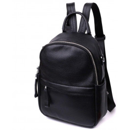 Vintage Чорний жіночий рюкзак-сумка середнього розміру з натуральної шкіри  2422567