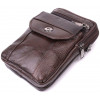 Vintage Компактна чоловіча сумка з натуральної шкіри коричневого кольору на пояс або на плече  2422141 - зображення 3