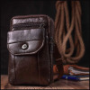 Vintage Компактна чоловіча сумка з натуральної шкіри коричневого кольору на пояс або на плече  2422141 - зображення 6