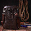 Vintage Компактна чоловіча сумка з натуральної шкіри коричневого кольору на пояс або на плече  2422141 - зображення 7