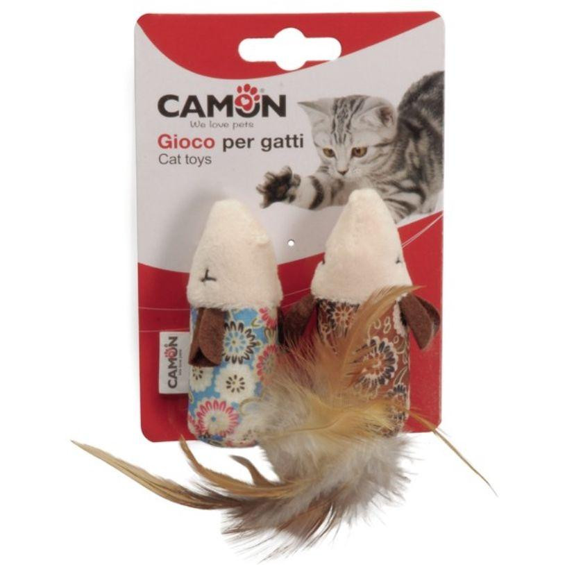 Camon Іграшка для котів  мишка з пір'ям, 2 шт. (8019808211862) - зображення 1