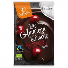 Landgarten Цукерки  Вишня Амарена в чорному шоколаді органічна 50 г (9004998002047)