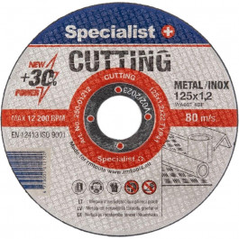   Specialist+ Диск абразивный отрезной по металлу/нержавеющей стали Specialist+ CUTTING 125x1,2x22