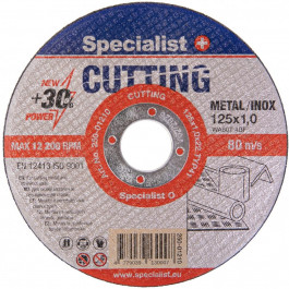 Specialist+ Диск абразивный отрезной по металлу/нержавеющей стали Specialist+ CUTTING 125x1x22