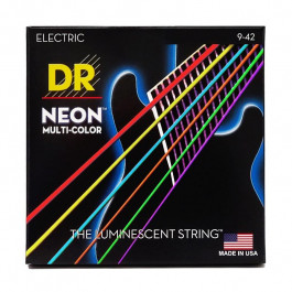 DR NMCE-9 Hi-Def Neon Multi-Color K3 Coated Light Electric Guitar Strings 9/42