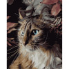 STRATEG Картина за номерами ПРЕМІУМ Кіт у квітах з лаком розміром 30х40 см SS-6520 - зображення 1