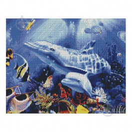 STRATEG Алмазная мозаика  «Два дельфина», 40х50 см FA11051