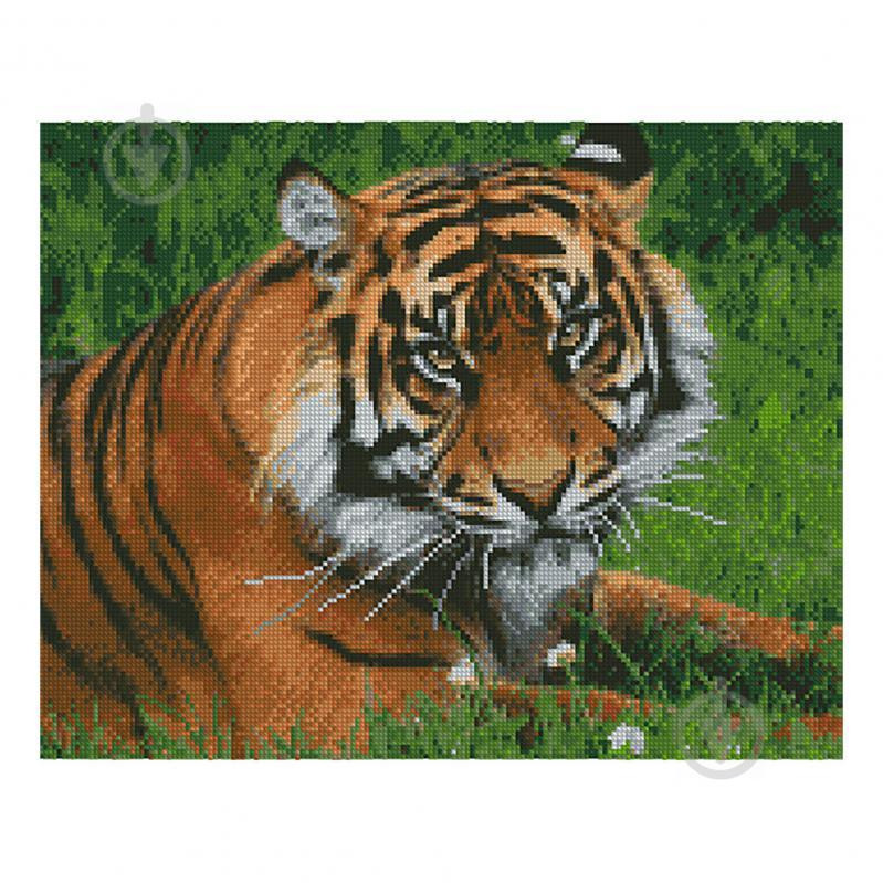 STRATEG Алмазная мозаика  «Суровый тигр», 40х50 см FA10474 - зображення 1
