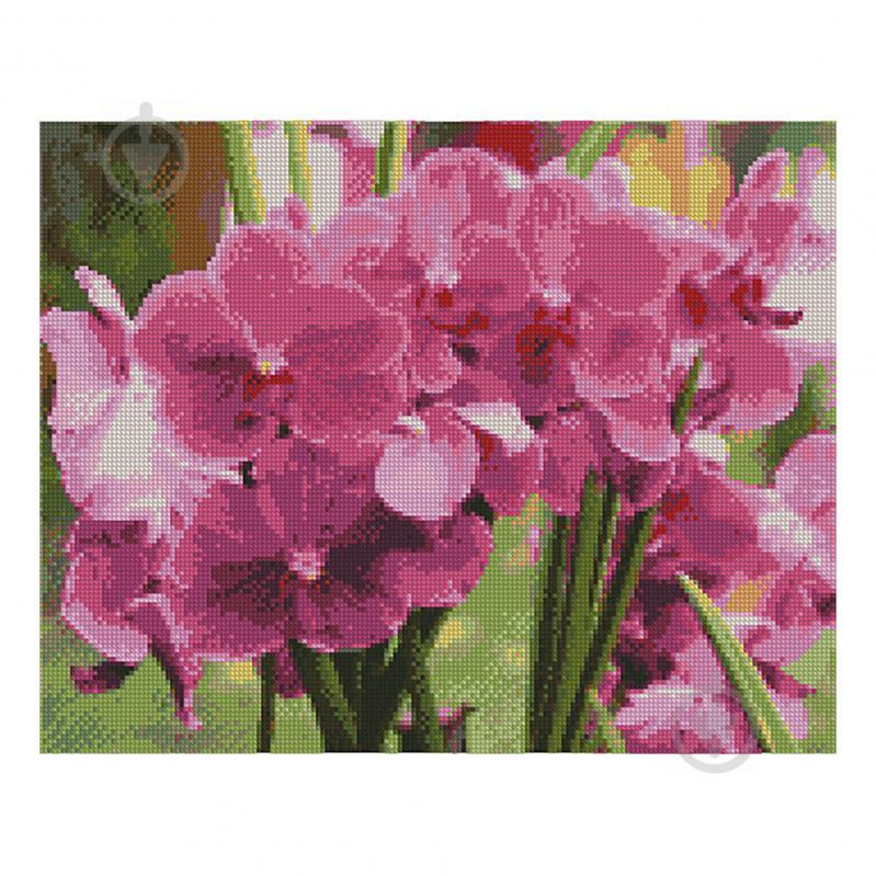 STRATEG Алмазная мозаика  «Яркие орхидеи», 40х50 см FA10634 - зображення 1
