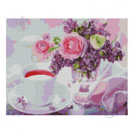 STRATEG Алмазная мозаика  «Букетик и чашечка чая», 40х50 см FA40793