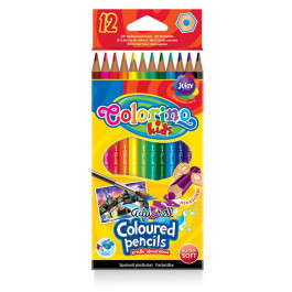 Colorino Карандаши цветные акварельные с кисточкой 12 цветов (33039PTR)