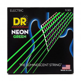 DR NGE-11 Hi-Def Neon Green K3 Coated Heavy Electric Guitar Strings 11/50