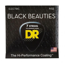 DR BKE7-9 Black Beauties Light K3 Coated Electric Guitar 7 Strings 9/52